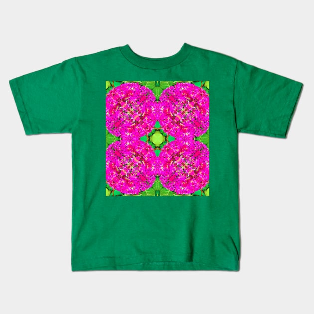 Neon Flower Pattern Kids T-Shirt by Amanda1775